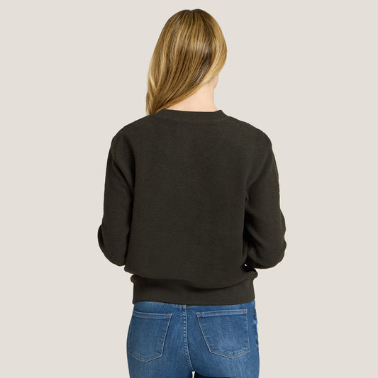 Crew Neck Fleece Sweatshirt Faded Black Crew sweats