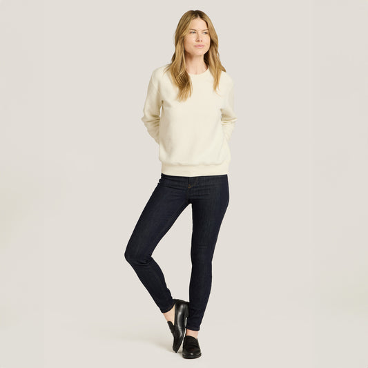 Crew Neck Fleece Sweatshirt Ivory Crew sweats