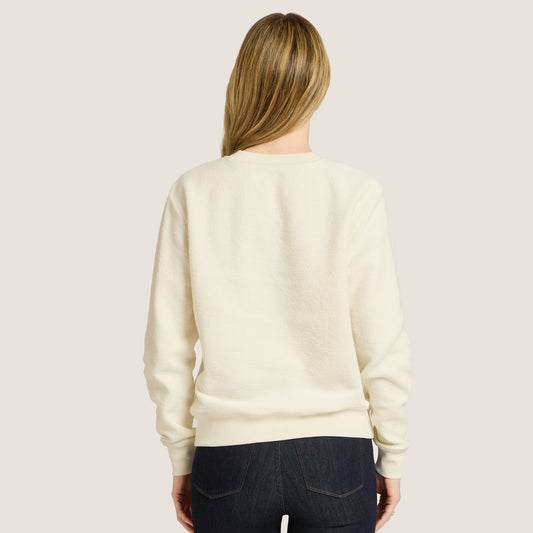 Crew Neck Fleece Sweatshirt Ivory Crew sweats