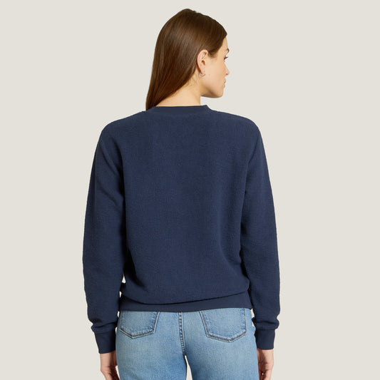 Crew Neck Fleece Sweatshirt Soft Navy Crew sweats