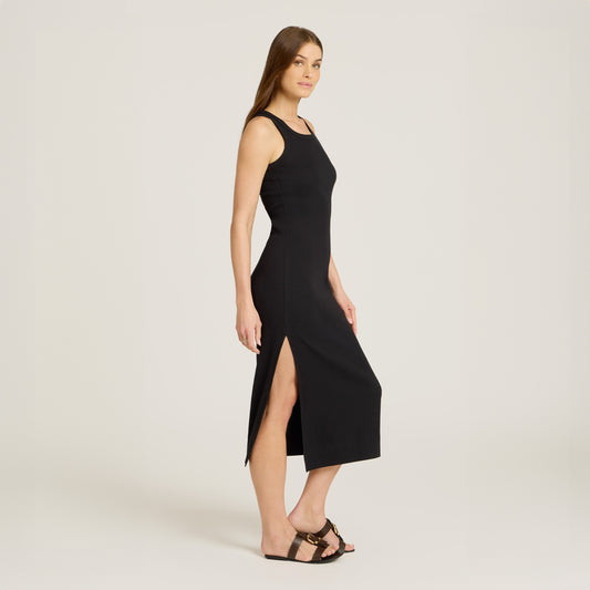 Rib Tank Dress Black Tank dress