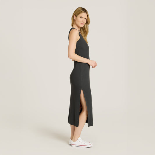 Rib Tank Dress Dark Gray Tank dress