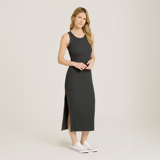 Rib Tank Dress Dark Gray Tank dress