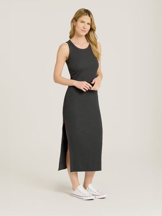 Rib Tank Dress Dark Gray Tank dress