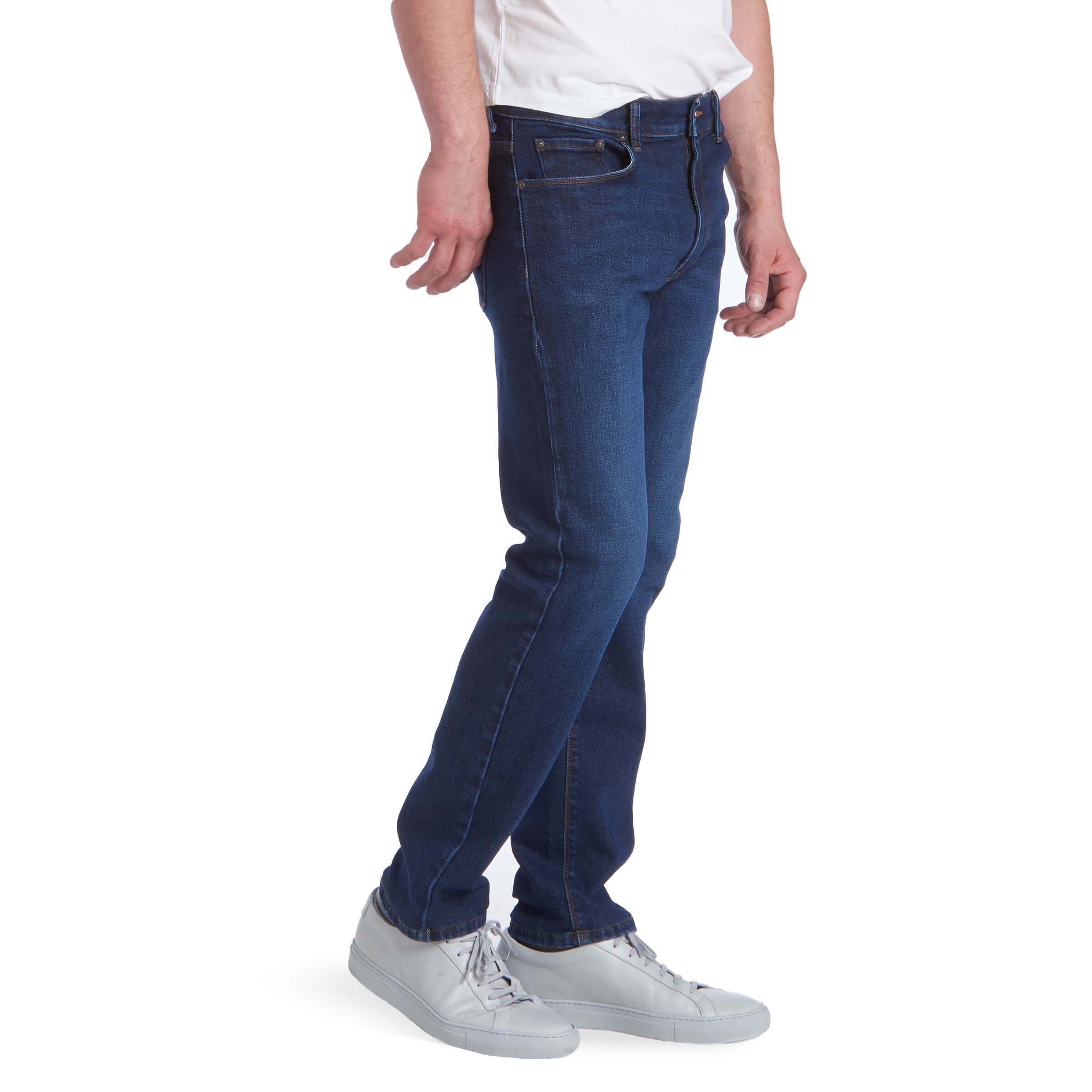 Men wearing Medium/Dark Blue Slim Grand Jeans