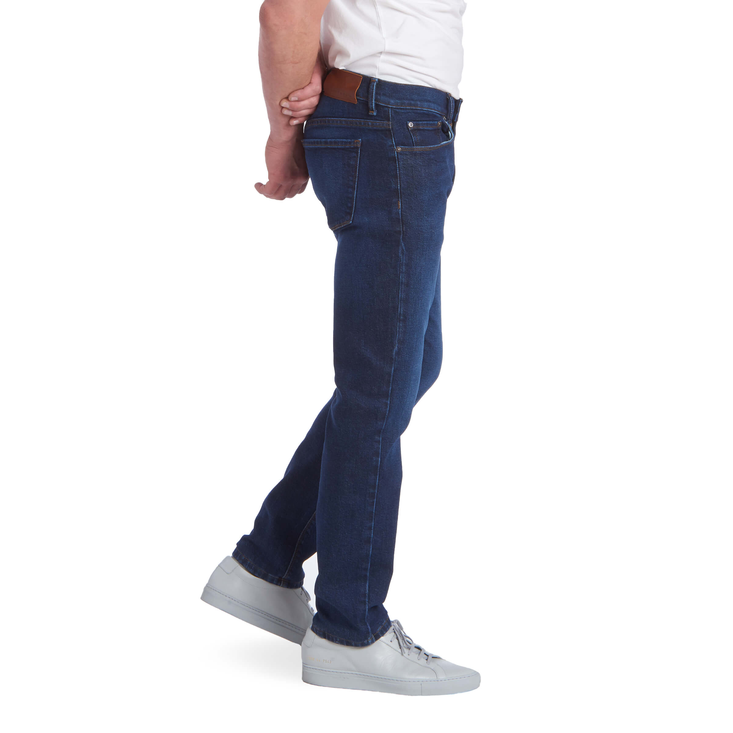Men wearing Medium/Dark Blue Slim Grand Jeans