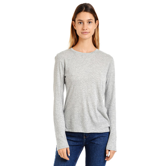 Long Sleeve Crew Tee Marcy Heather Gray Crew tees