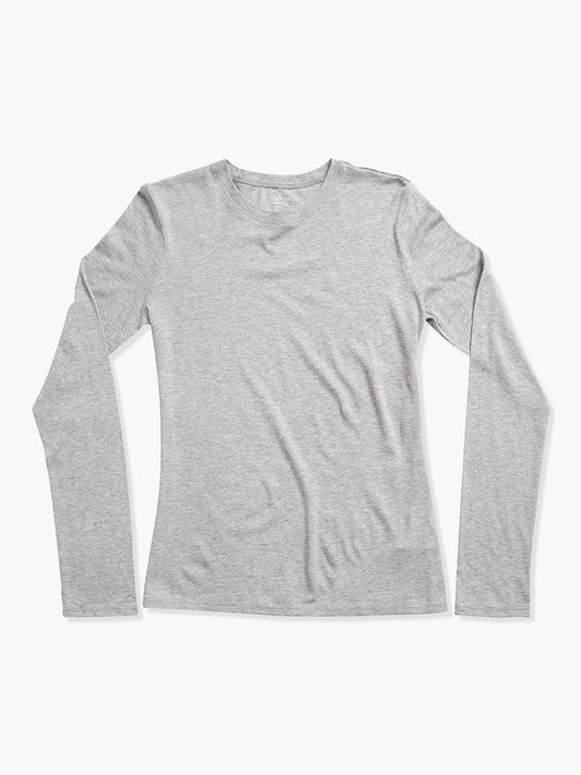 Long Sleeve Crew Tee Marcy Heather Gray Crew tees