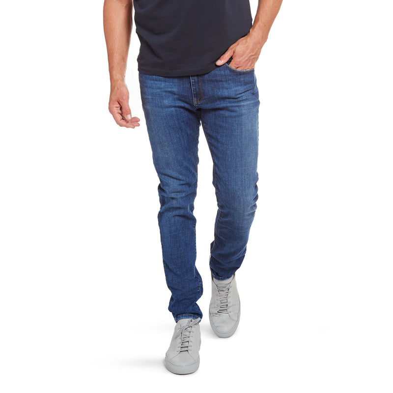 Men wearing Light/Medium Blue The Blue Jeans Edit skinny jeans